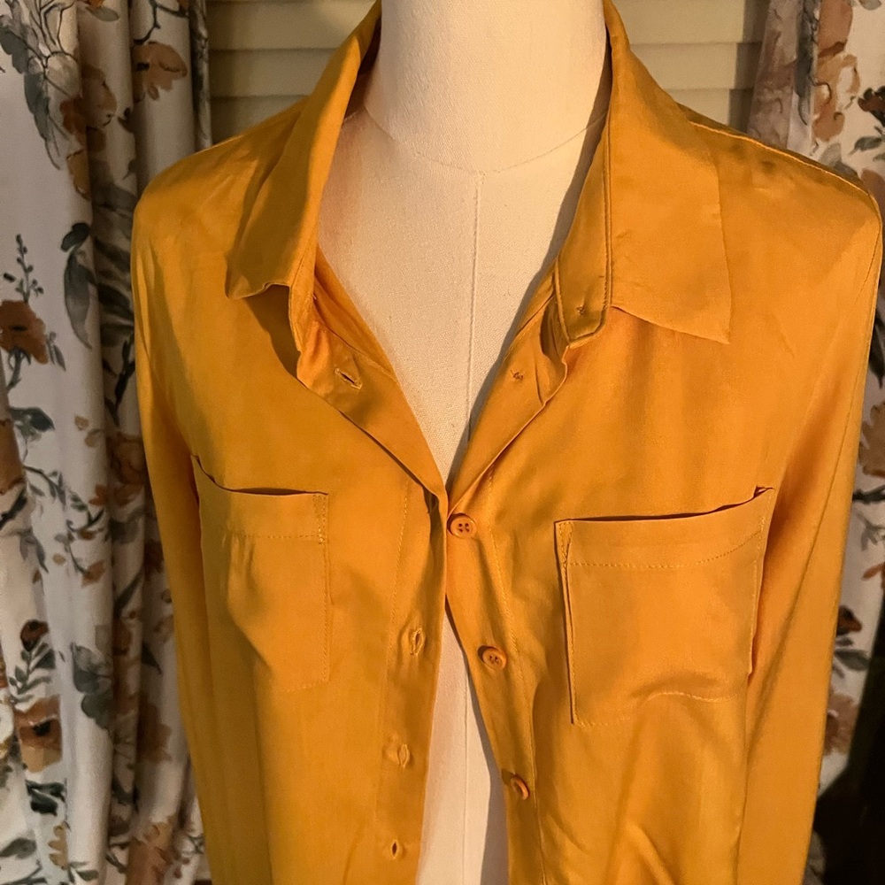 Fashion Nova Mustard Button-Up Shirt
